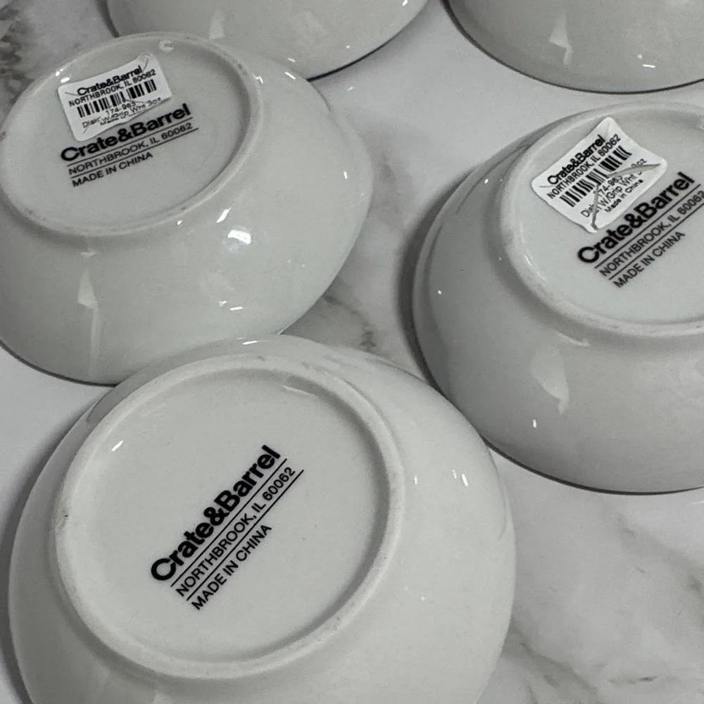 Crate&Barrel Sauce Bowls with Gold Bird Design. Brand New !!! (6)
